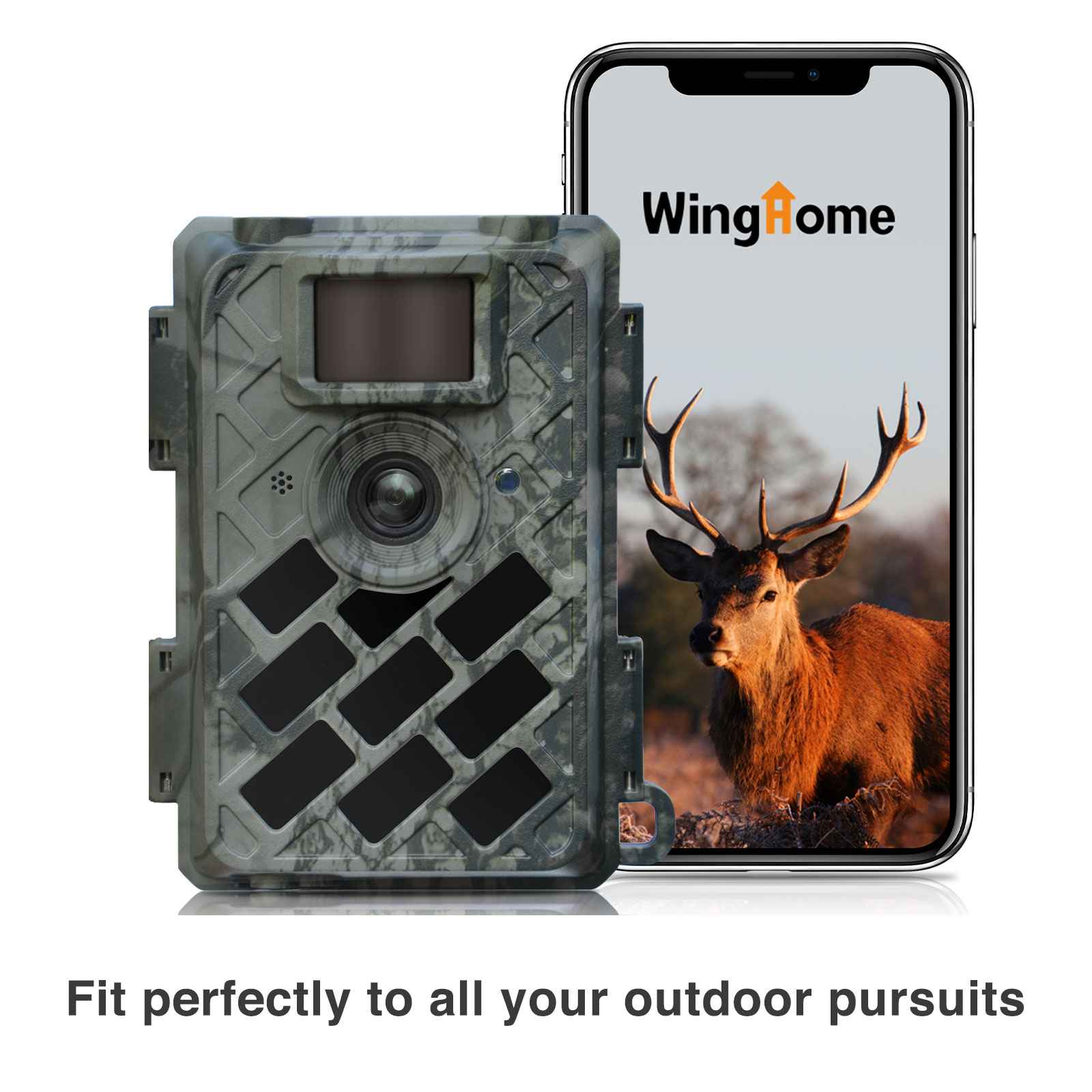 WingHome Cámara de rastro celular 4G accesorio de caza de vida silvestre  Scouting Farm Monotoring Cam con teléfono aplicación y tarjeta SIM+soporte